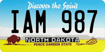 ND license plate IAM987