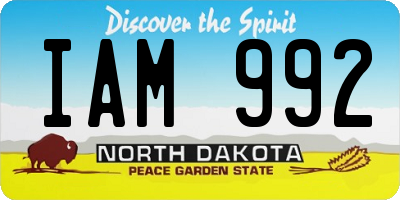 ND license plate IAM992