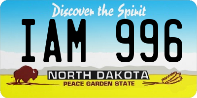ND license plate IAM996