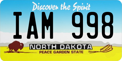 ND license plate IAM998