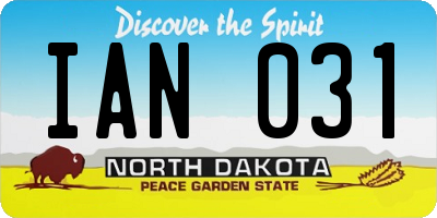 ND license plate IAN031