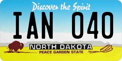 ND license plate IAN040