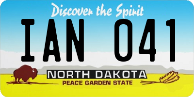 ND license plate IAN041