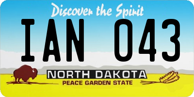 ND license plate IAN043