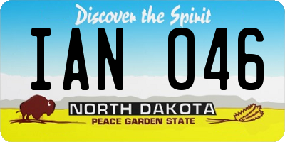 ND license plate IAN046
