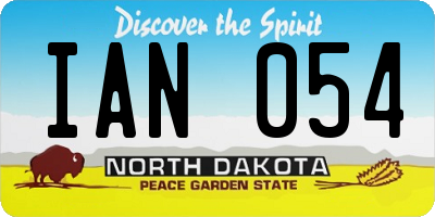 ND license plate IAN054