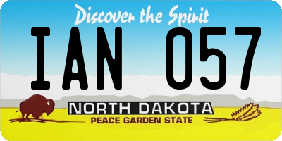 ND license plate IAN057