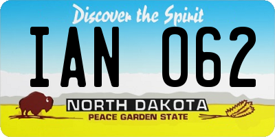 ND license plate IAN062
