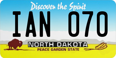 ND license plate IAN070