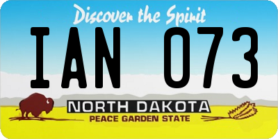 ND license plate IAN073