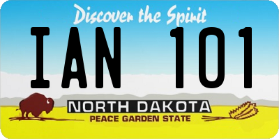 ND license plate IAN101