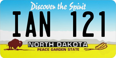 ND license plate IAN121