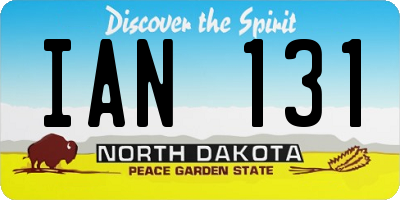 ND license plate IAN131