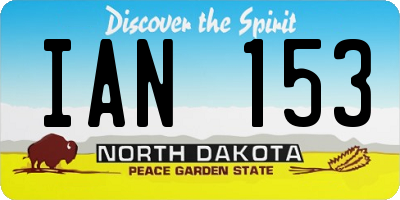 ND license plate IAN153