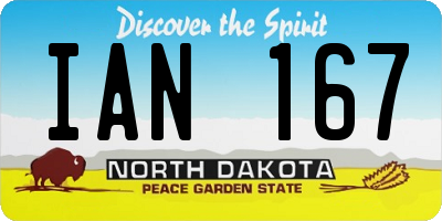 ND license plate IAN167