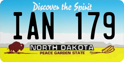 ND license plate IAN179
