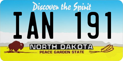 ND license plate IAN191