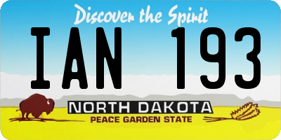 ND license plate IAN193