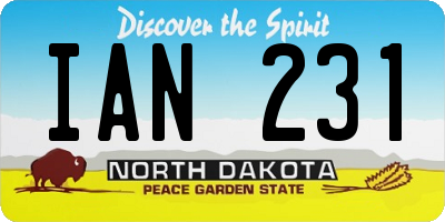 ND license plate IAN231