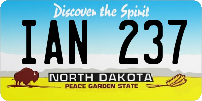 ND license plate IAN237