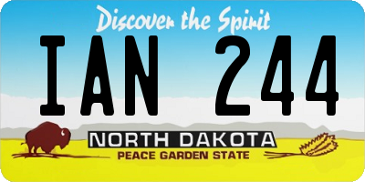 ND license plate IAN244