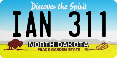 ND license plate IAN311