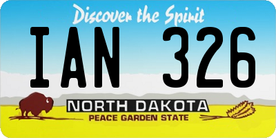 ND license plate IAN326