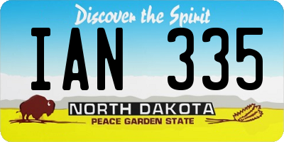 ND license plate IAN335