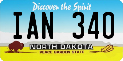 ND license plate IAN340