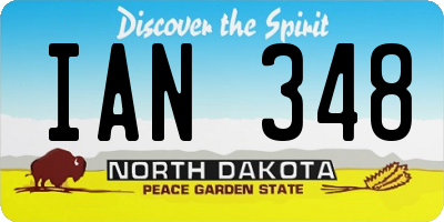 ND license plate IAN348