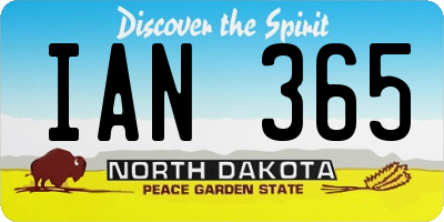 ND license plate IAN365
