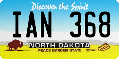 ND license plate IAN368