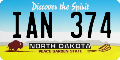 ND license plate IAN374