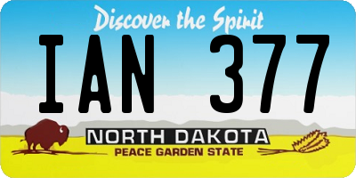 ND license plate IAN377