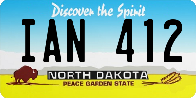 ND license plate IAN412