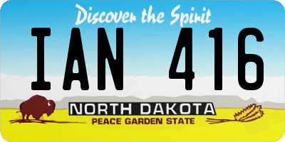 ND license plate IAN416
