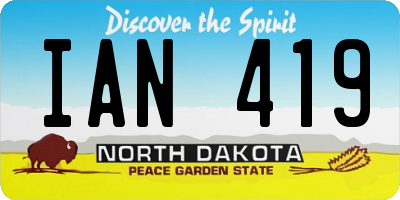 ND license plate IAN419