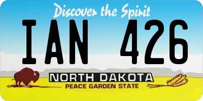 ND license plate IAN426