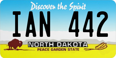 ND license plate IAN442