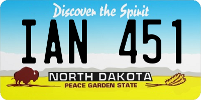 ND license plate IAN451