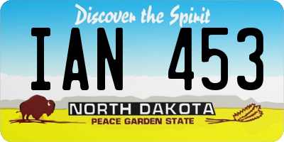 ND license plate IAN453