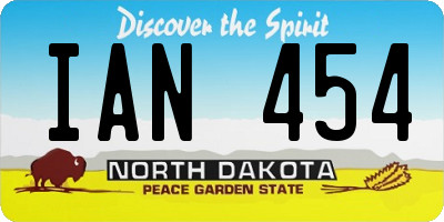 ND license plate IAN454