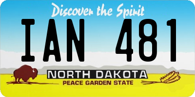 ND license plate IAN481