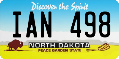 ND license plate IAN498