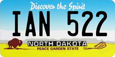 ND license plate IAN522