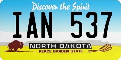 ND license plate IAN537