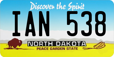 ND license plate IAN538