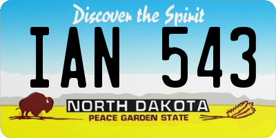 ND license plate IAN543