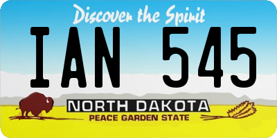 ND license plate IAN545