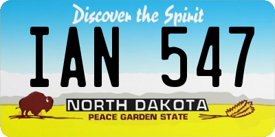 ND license plate IAN547